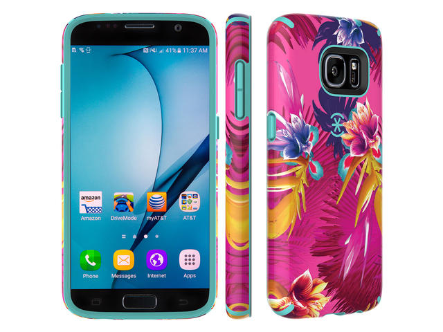 Калъфи Speck CandyShell Inked за Galaxy S7, Wild Tropic Fuchsia/Mykonos Blue 