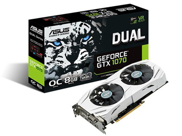 Видео карти ASUS DUAL GeForce GTX 1070 O8G
