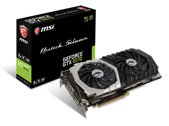 Видео карти MSI GeForce GTX 1070 Quick Silver 8G