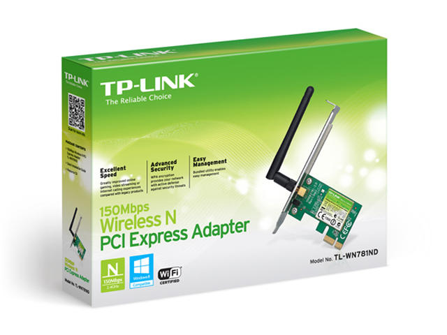Безжични адаптери TP-LINK 150Mbps Wireless N PCI Express Adapter