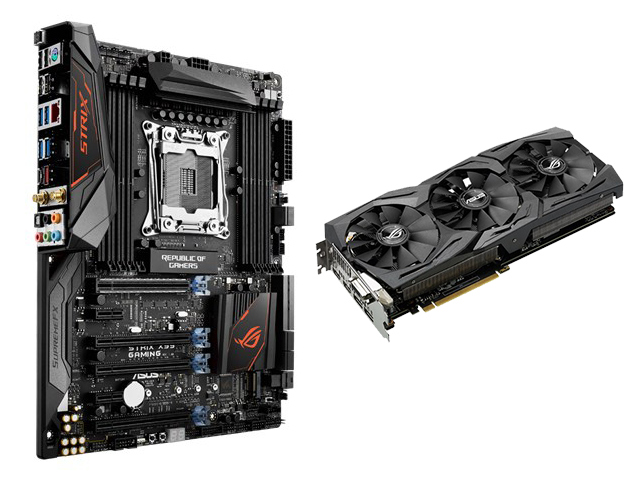 Дънни платки Комплект Asus ROG STRIX X99 GAMING  +  Asus GeForce ROG STRIX GTX 1080-A8G-GAMING