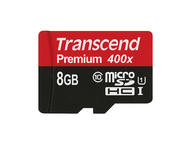 Карти памет Transcend Premium 8GB microSDHC Class 10 400x Adapter