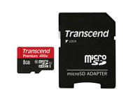 Карти памет Transcend Premium 8GB microSDHC Class 10 400x Adapter