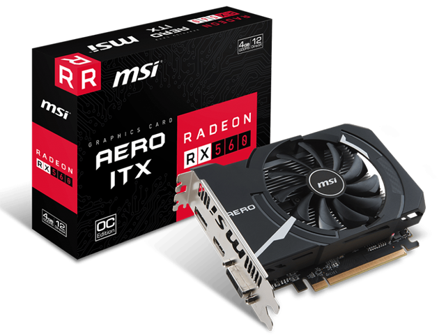 Видео карти MSI Radeon RX 560 AERO ITX 4G OC