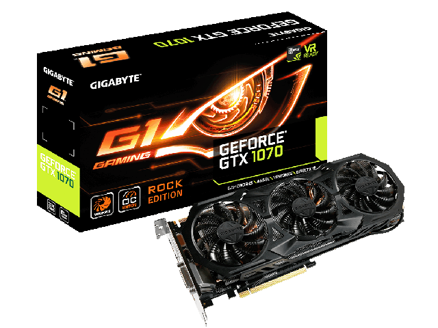Видео карти Gigabyte GeForce GTX 1070 G1 ROCK 8G