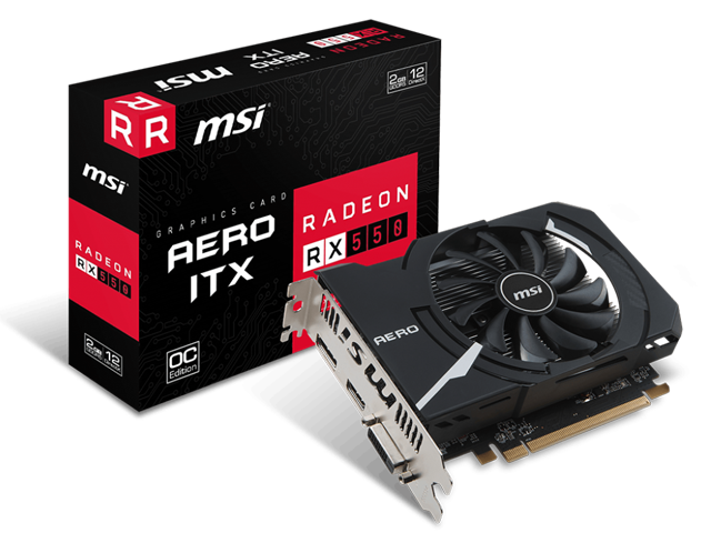 Видео карти MSI Radeon RX 550 AERO ITX 2G OC