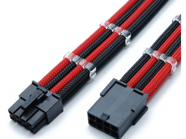 Кабели за компоненти Gelid Cable 6+2 Pin VGA (PCI-e) with Black/Red Sleeving