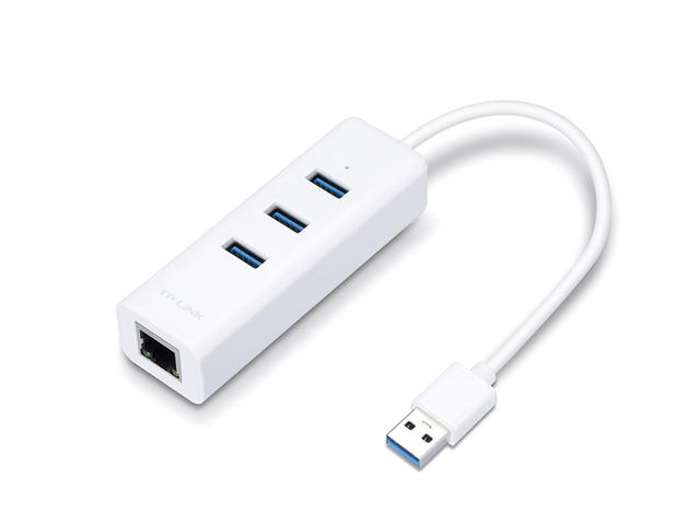 Безжични адаптери TP-Link UE330 USB 3.0 3-Port Hub & Gigabit Ethernet