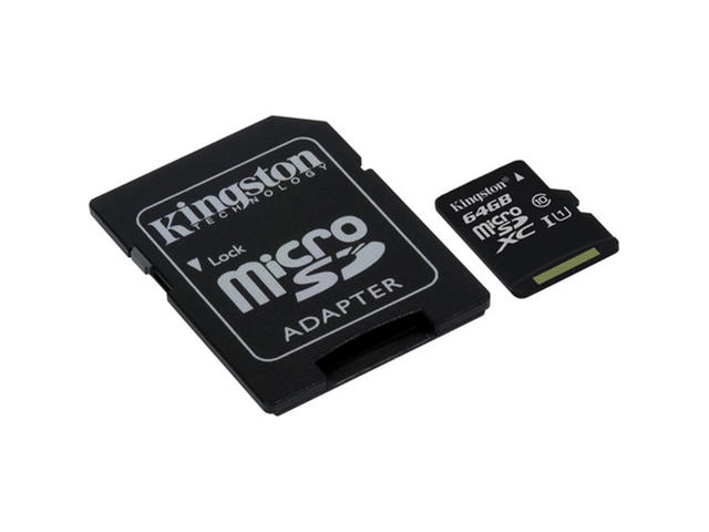 Карти памет 64GB microSDXC Kingston Canvas Select Class 10