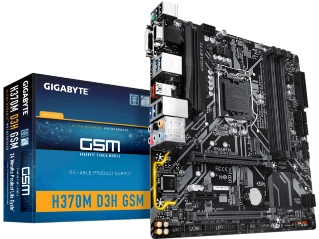 Дънни платки GIGABYTE H370M D3H GSM