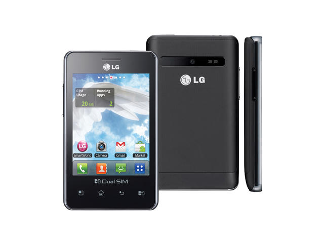 Смартфони LG Optimus L3 E405 1GB, черен цвят, две SIM карти
