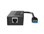 Кабели и Адаптери Orico USB3.0 to USB3.0 * 3 / Gigabit Ethernet Adapter (HR01-U3)