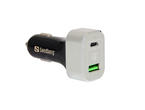 Зарядни устройства Sandberg USB-C + QC 3.0 Car Charger
