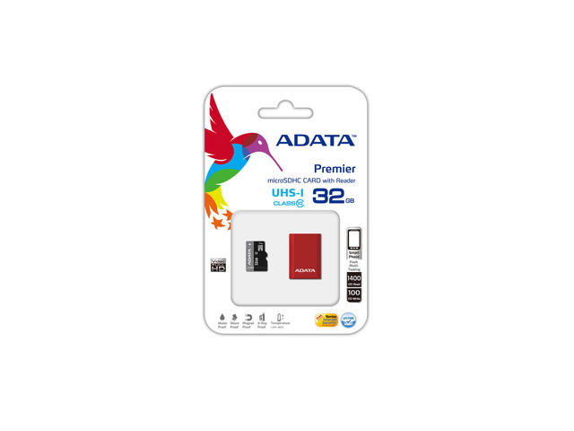 Карти памет 32GB microSDHC ADATA Premier Class 10 UHS-I Reader