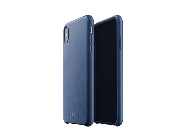 Калъфи Mujjo Leather Case - кожен кейс за iPhone Xs Max, син