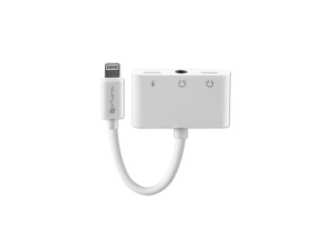Кабели и Адаптери 4smarts Audio and Charging Splitter Lightning to 2x Lightning + 3.5 mm Aux Audio Connector