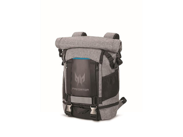 Чанти за Лаптопи Acer Predator 15.6" Gaming Rolltop Backpack Gray with Teal Blue