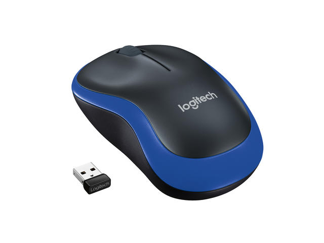 Мишки Logitech M185 в сиво-синьо