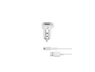 Зарядни устройства Cellularline адаптивно зарядно за кола 12/24V с USB-C кабел, бяло