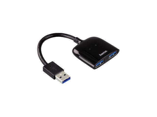 USB Хъб Hama "Mobil" USB 3.0 2-портов хъб