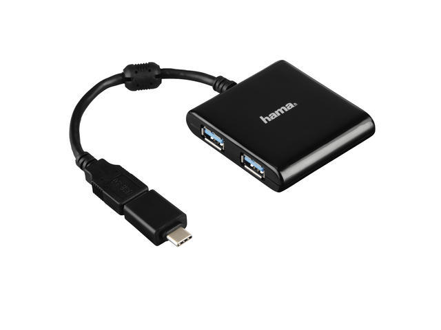 USB Хъб Hama Hub 12325 USB 3.0, в черно