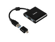USB Хъб Hama Hub 12325 USB 3.0, в черно