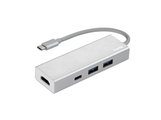 USB Хъб Hama USB-3.1 Type-C Hub 1:3 "Aluminium"