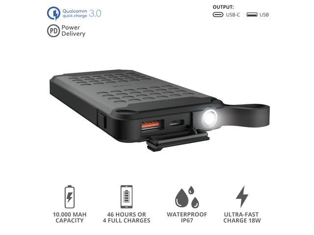 Външни батерии Trust Hyke Outdoor Powerbank 10.000 mAh