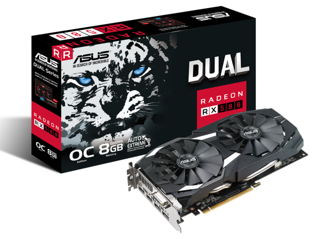 Видео карти ASUS Dual Radeon RX 580 OC 8GB
