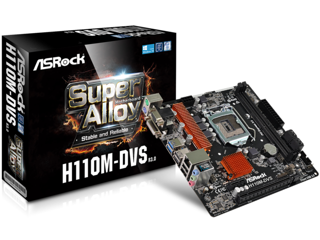 Дънни платки ASRock H110M-DVS R3.0