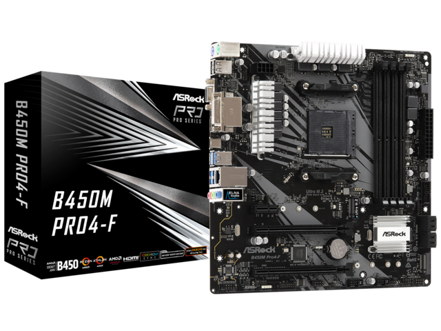 Дънни платки ASRock B450M Pro4-F