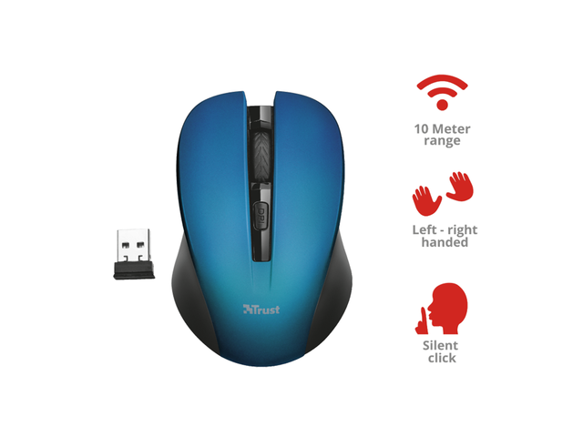 Мишки TRUST Mydo Silent Wireless Mouse blue