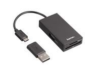 USB Хъб Hama USB 2.0 OTG хъб/четец на карти за смартфон/таблет/ноутбук/компютър 