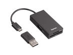 USB Хъб Hama USB 2.0 OTG хъб/четец на карти за смартфон/таблет/ноутбук/компютър 