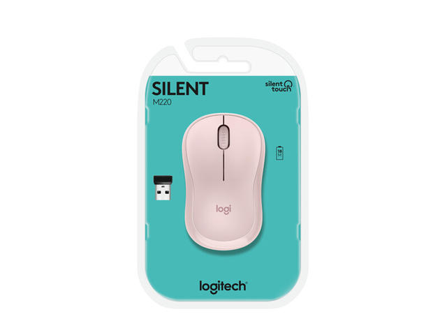 Мишки Logitech M220 Silent, в розово