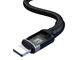 Кабели и Адаптери Baseus Cafule USB + USB-C to Lightning Cable PD 18W (CATKLF-ELG1) - USB и USB-C към Lightning кабел за Apple устройства с Lightning порт (120 см) (черен-сив)