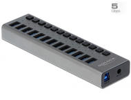 USB Хъб Delock външен SuperSpeed USB хъб с 13 порта + превключвател