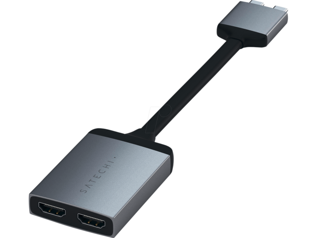 USB Хъб Satechi Type-C Dual HDMI Adapter - Space Grey