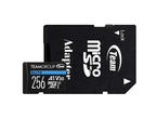 Карти памет Team Group A1 microSDXC 256GB, UHS-I Class 3, V30 + SD Адаптер