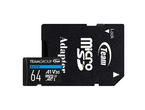 Карти памет Team Group A1 microSDXC 64GB, UHS-I Class 3, V30 + SD Адаптер