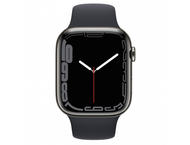 Смарт часовници Apple Watch S7 GPS Cellular, 41mm Graphite Stainless Steel with Midnight Sport Band - Regular