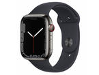 Смарт часовници Apple Watch S7 GPS Cellular, 41mm Graphite Stainless Steel with Midnight Sport Band - Regular