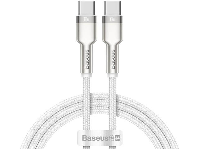 Кабели и Адаптери Baseus Cafule Series Type-C към Type-C, 100W, 1м, бял
