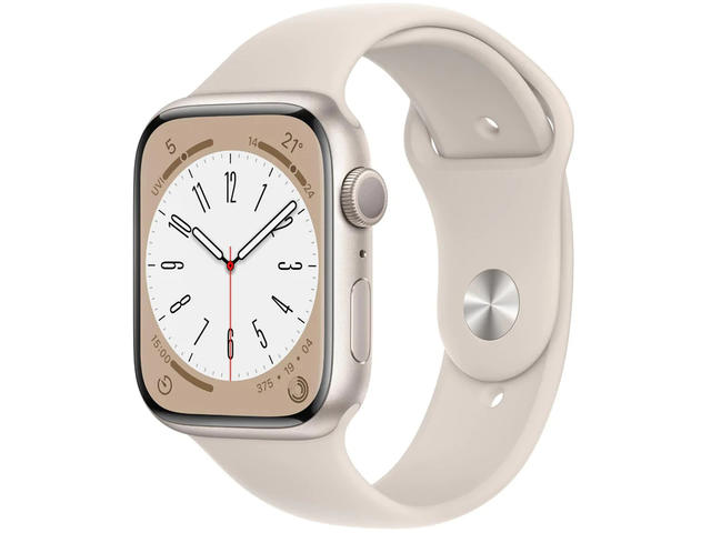 Смарт часовници Apple Watch Series 8 GPS 45mm Starlight Aluminium Case with Starlight Sport Band - Regular