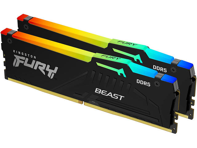 Оперативна памет 32GB (2x16GB) DDR5 5200 MT/s Kingston FURY BEAST RGB CL36