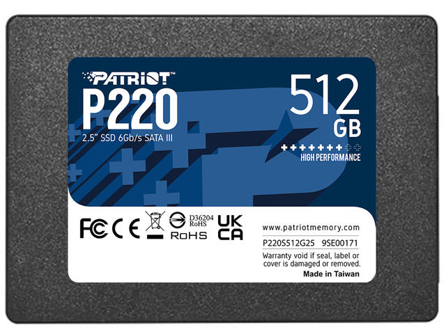 SSD 512GB SSD Patriot P220 SATA