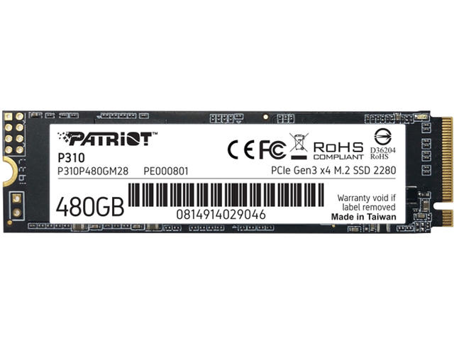 SSD 480GB SSD Patriot P310 M.2 NVMe