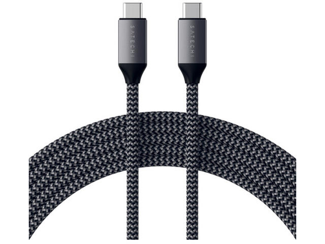 Кабели и Адаптери Satechi USB-C to USB-C 100W Braided Charging 2m Cable - Grey