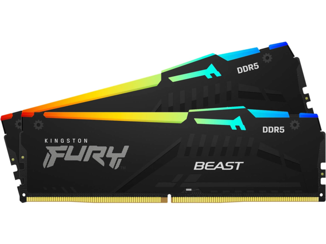 Оперативна памет 16GB (2x8GB) DDR5 5200 MT/s Kingston FURY BEAST RGB CL36