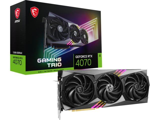 Видео карти MSI GeForce RTX 4070 GAMING TRIO 12G